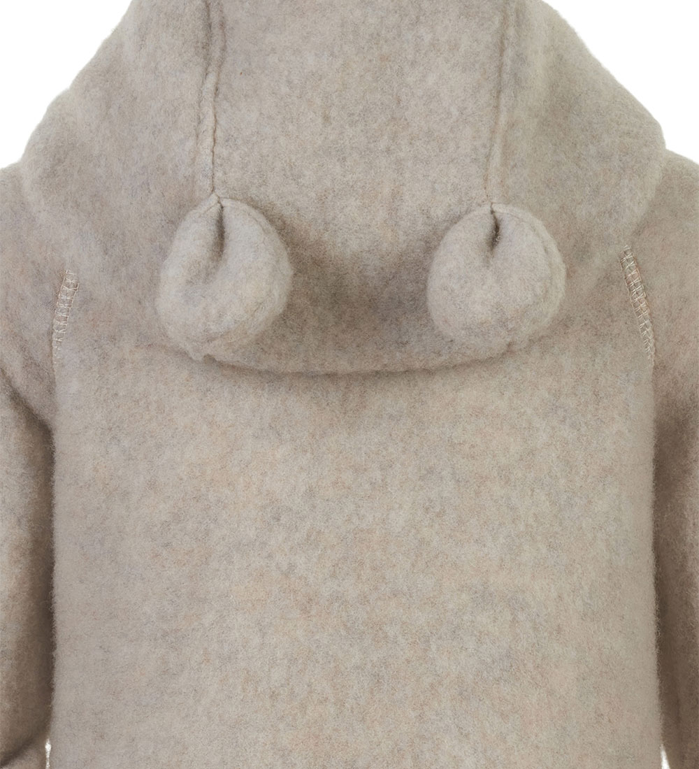 Mikk-Line Pramsuit w. Hood - Wool - Melange Offwhite