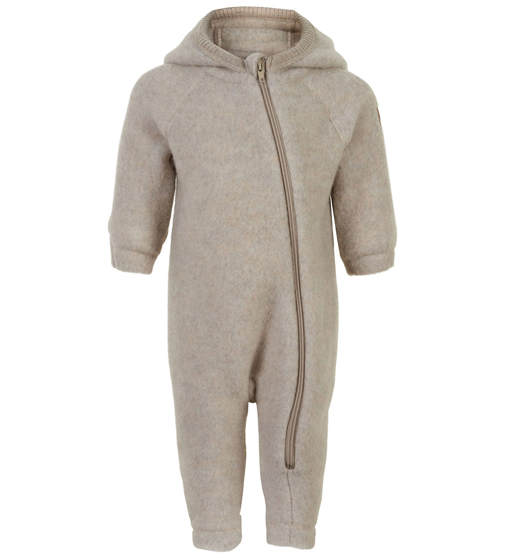 Mikk-Line Pramsuit w. Hood - Wool - Melange Offwhite