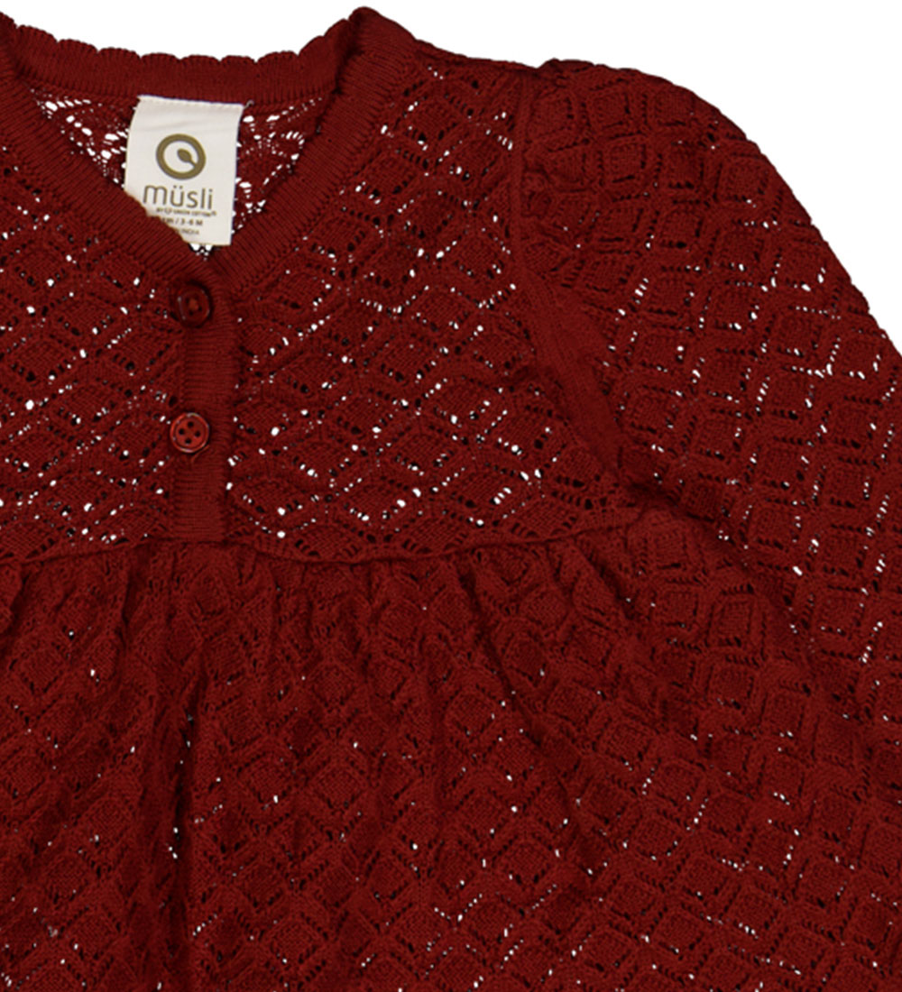 Müsli Dress - Knit Scallop - Russet w. Pointelle