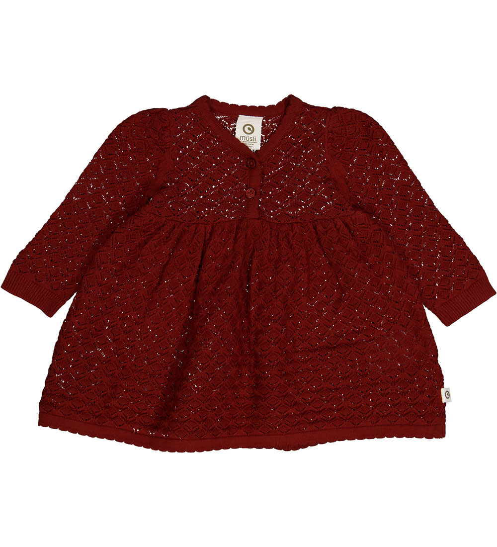 Müsli Dress - Knit Scallop - Russet w. Pointelle