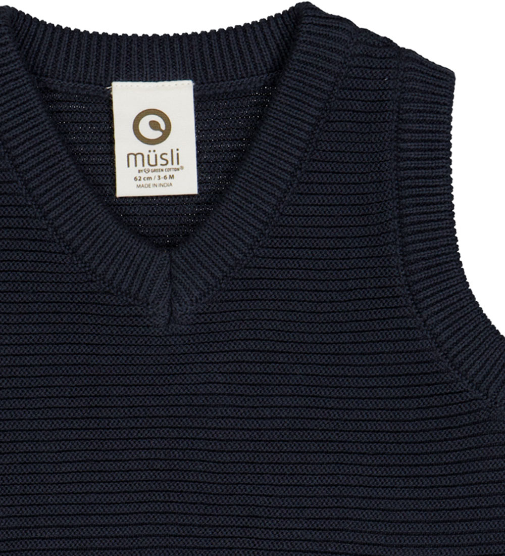 Müsli Waistcoat - Knit Rigde - Night Blue