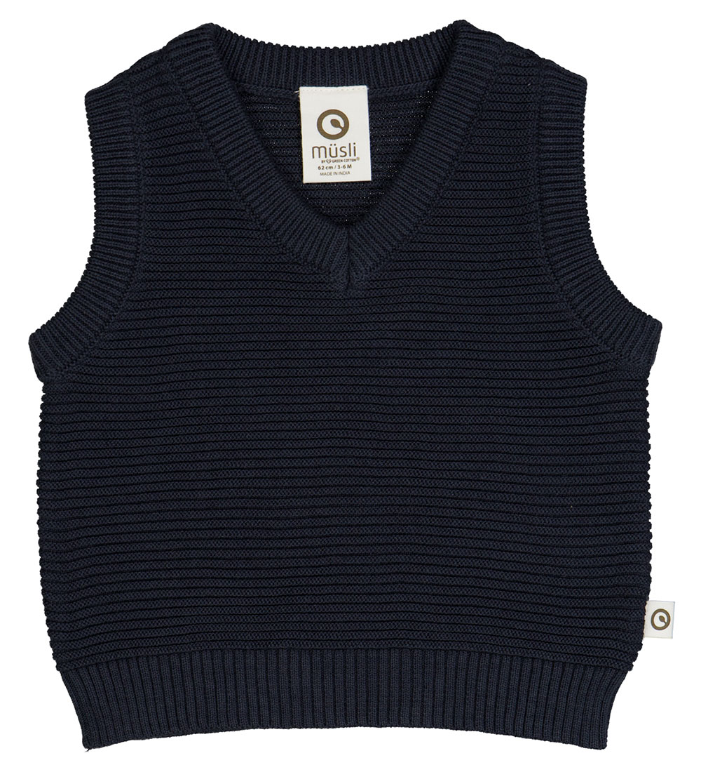 Müsli Waistcoat - Knit Rigde - Night Blue