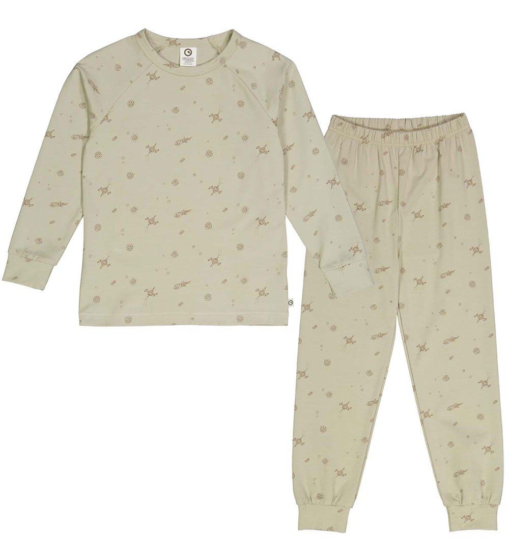 Müsli Pyjama Set - Desert Green w. Space print