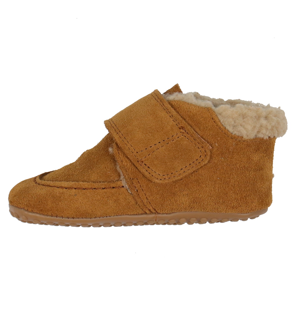 Pom Pom Soft Sole Leather Shoes - Camel