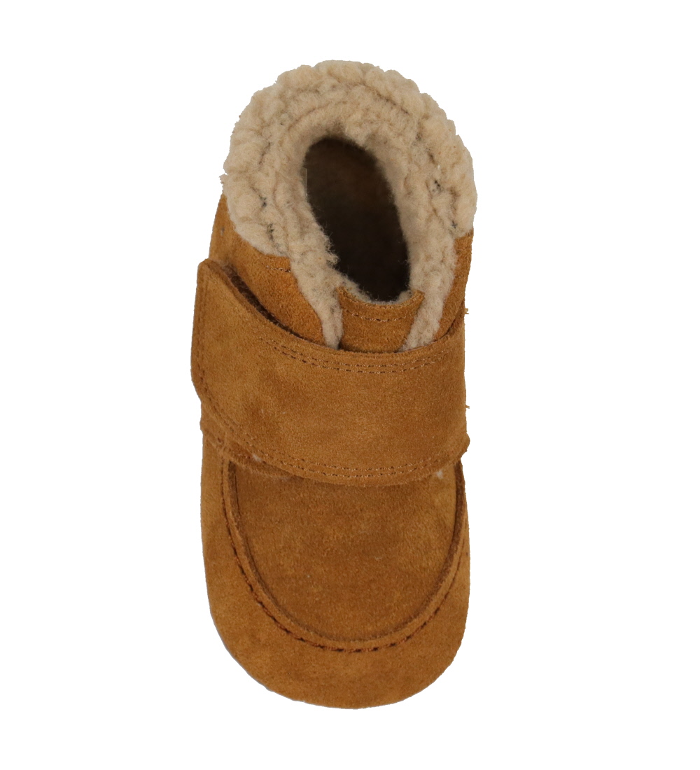 Pom Pom Soft Sole Leather Shoes - Camel