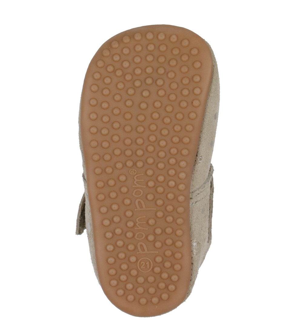 Pom Pom Skinnskor - Sand m. Prickar