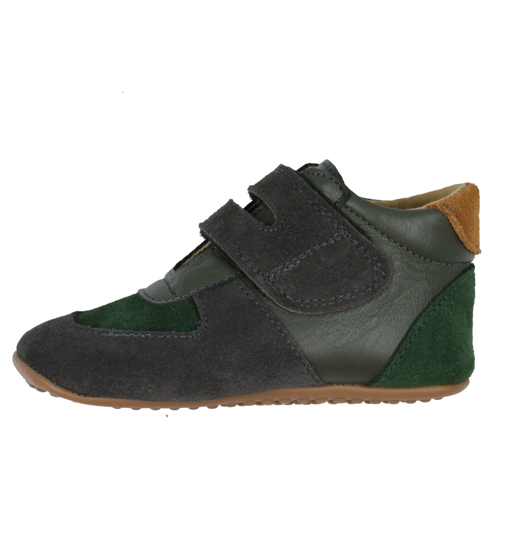 Pom Pom Soft Sole Leather Shoes - Moss Green