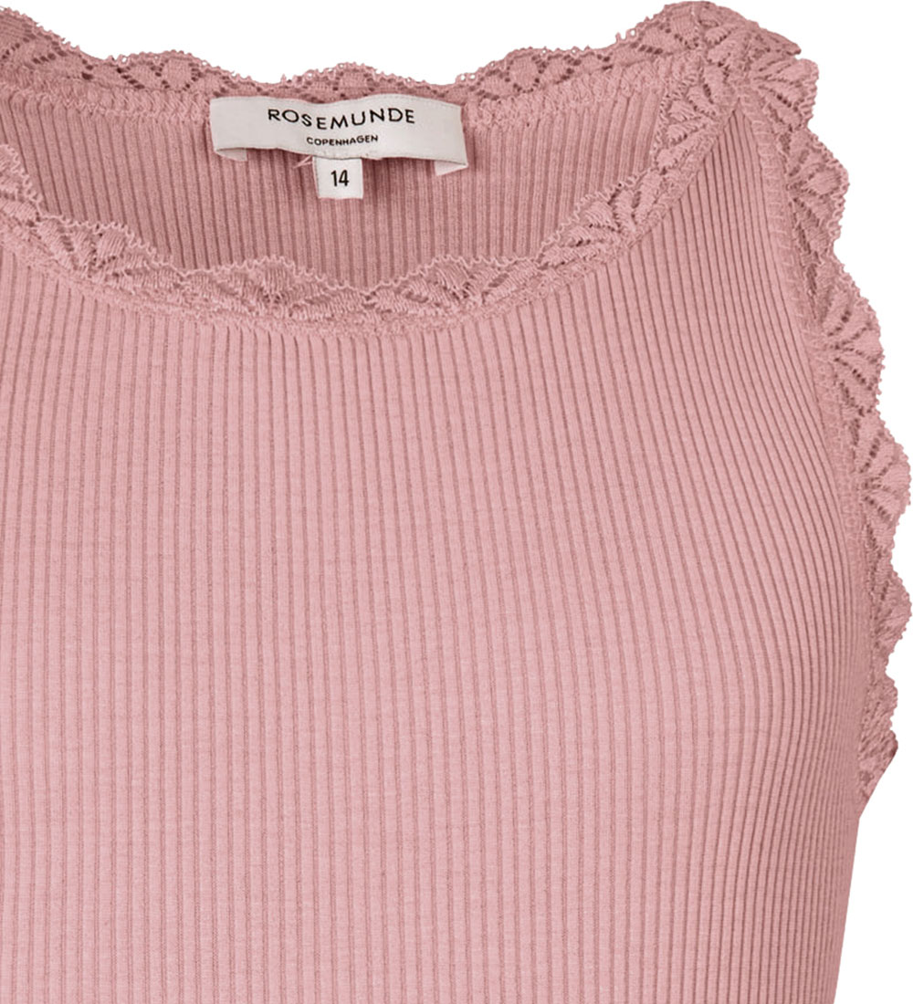 Rosemunde Top - Silk/Cotton - Woodrose w. Lace