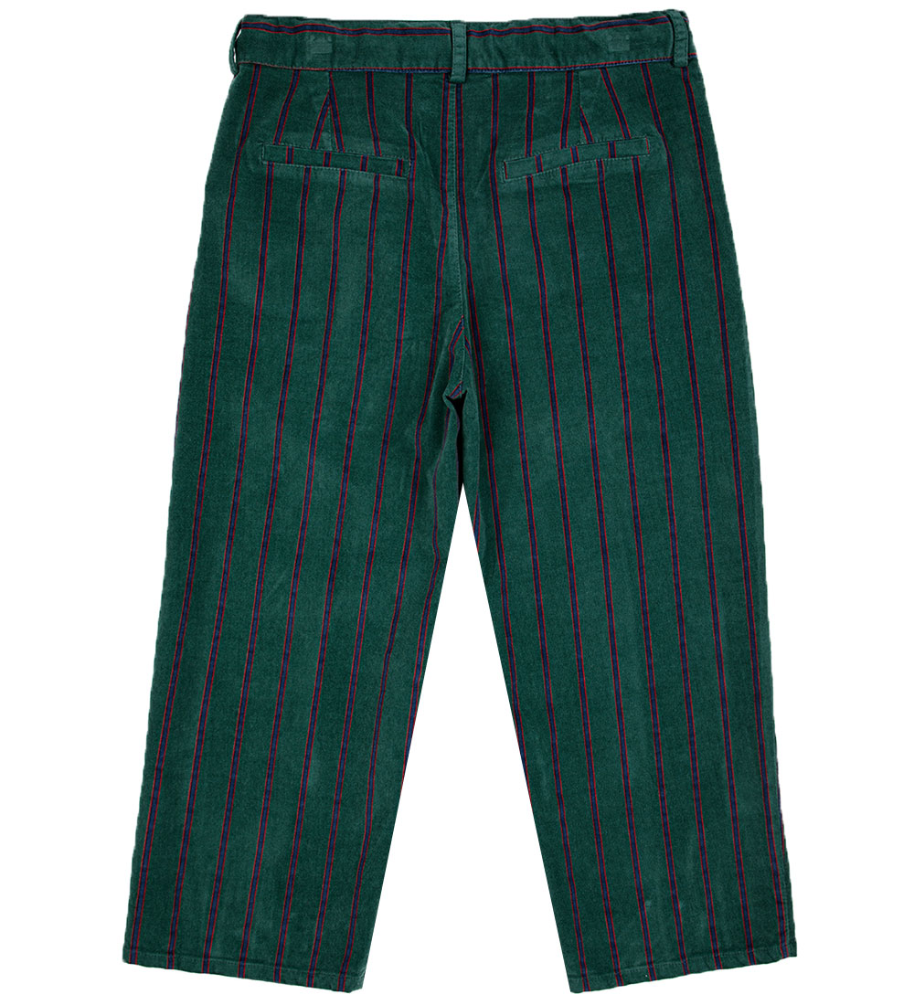 Bobo Choses Velvet Trousers - Striped Chino - Dark Green