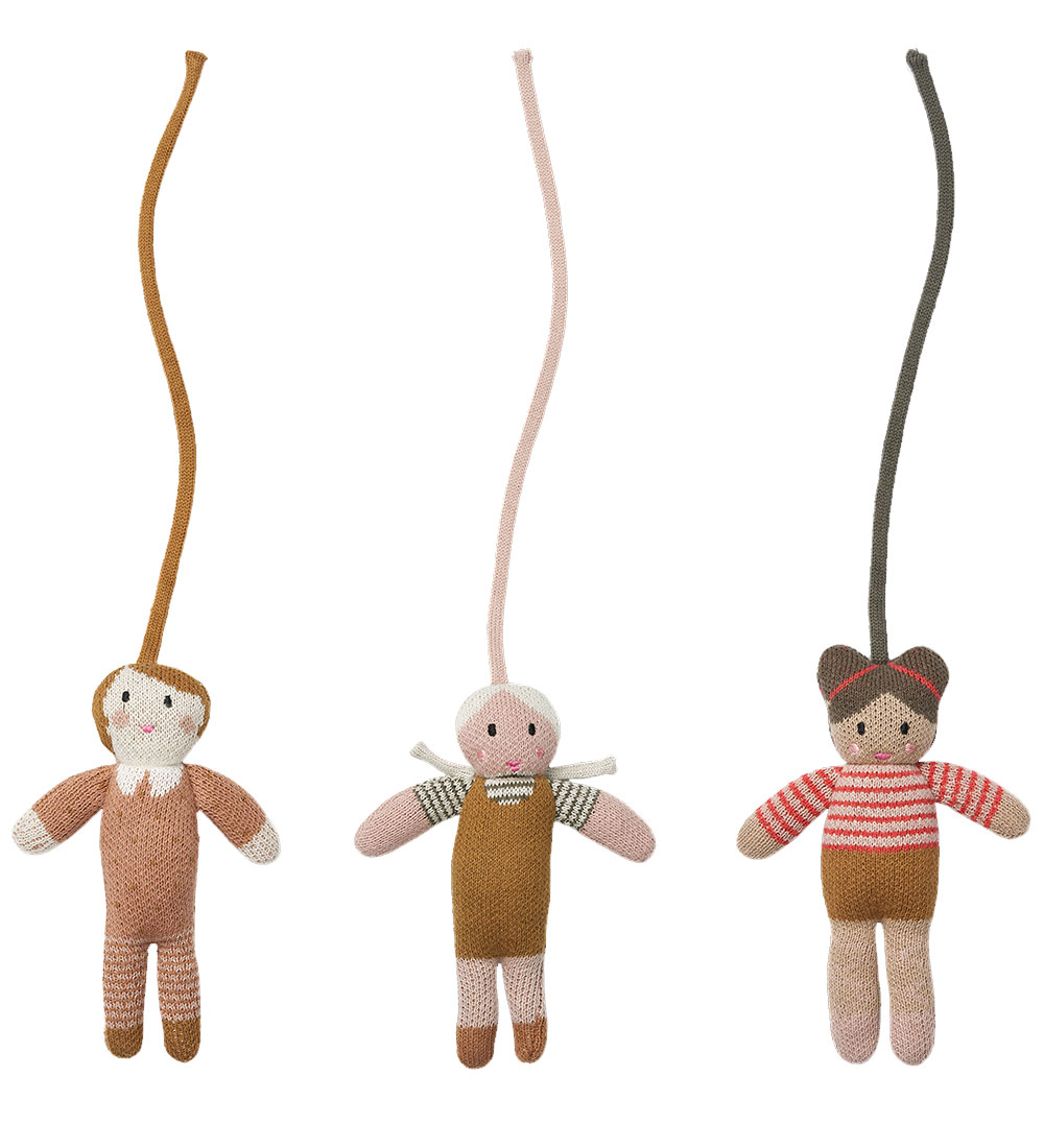Liewood Clip Toy - Knitted Dolls - 3-Pack - Jones - Rose Multi M