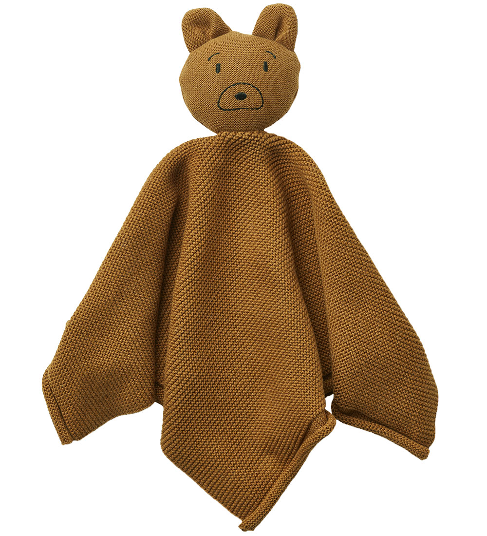 Liewood Snuttefilt - Stickat - Milo - Herr Bear Golden Caramel