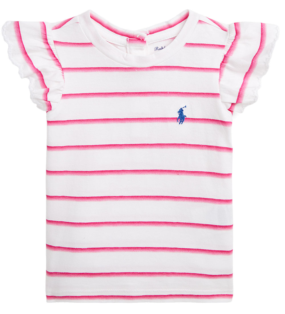 Polo Ralph Lauren T-Shirt - Weiß/Pink Gestreift