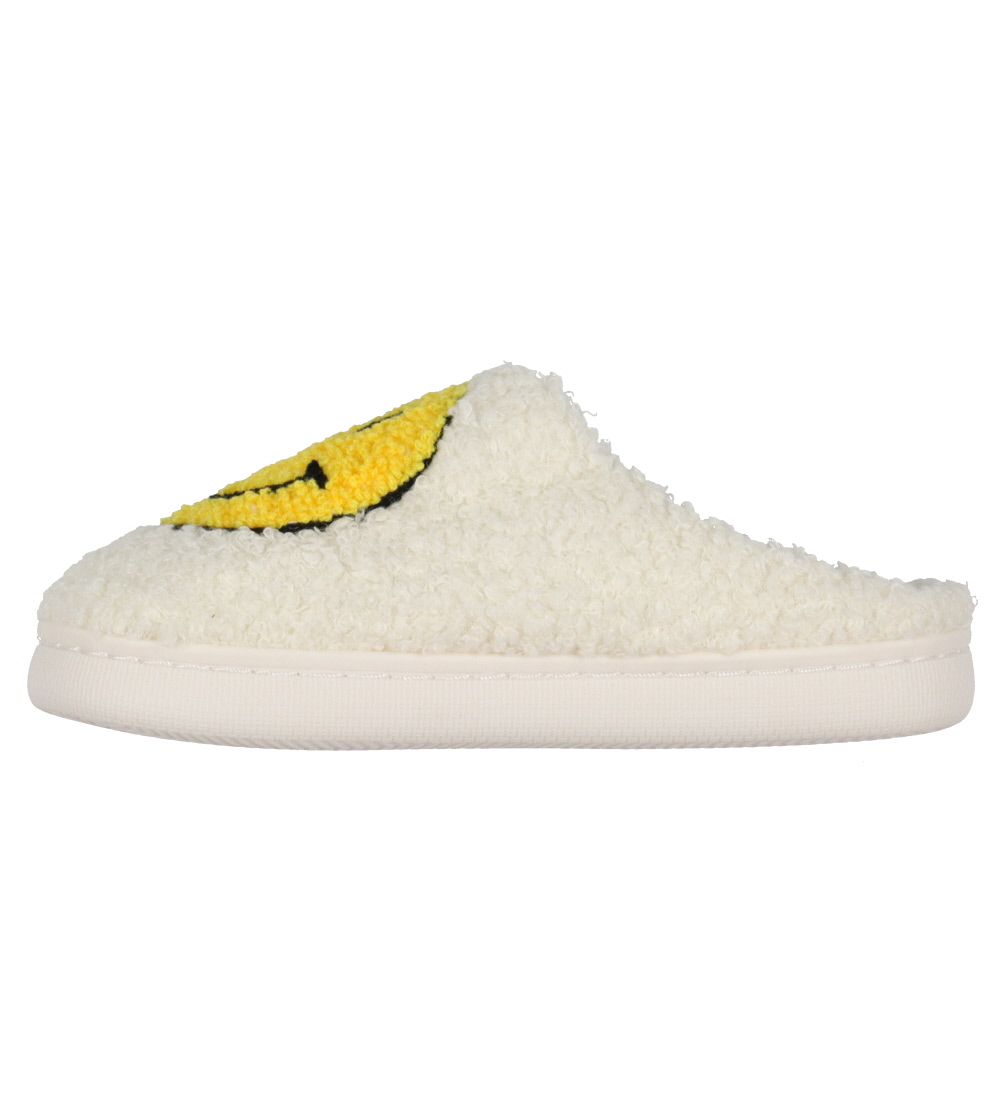 Chaussons By Stær - Blanc/Jaune av. Smiley