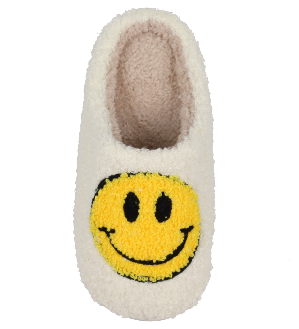 Chaussons By Stær - Blanc/Jaune av. Smiley
