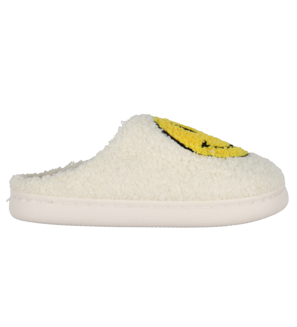 Chaussons By Stær - Blanc/Jaune av. Smiley