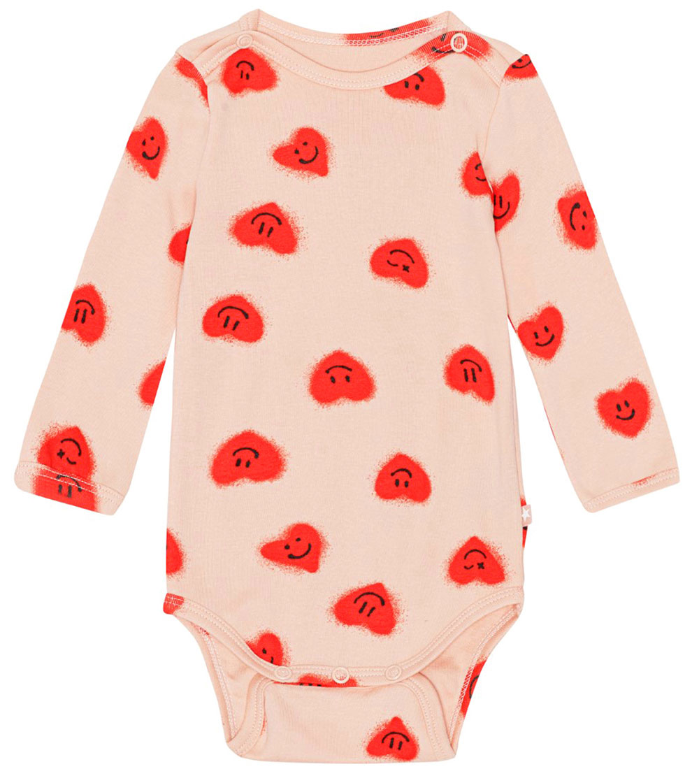 Molo Bodysuit l/s - Foss - Red Hearts
