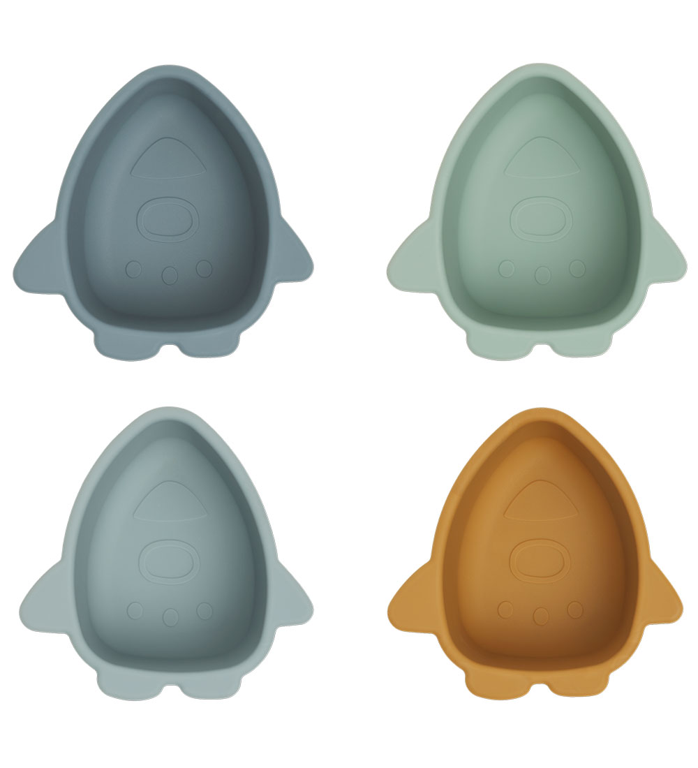 Liewood Bowls - Silicone - 4-Pack - Malene - Space Blue Multi Mi
