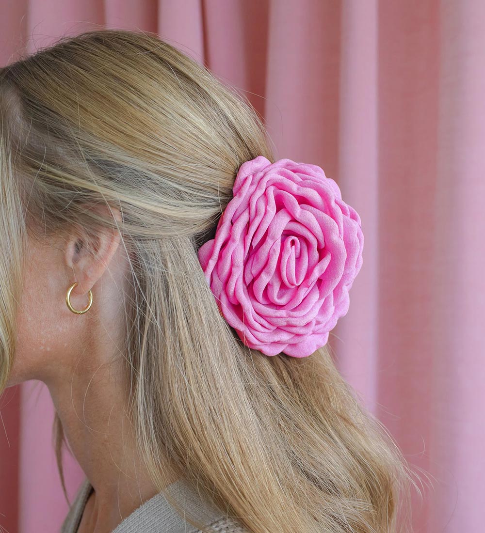 By Str Hair clip - 12 cm - Daisy - Large - Pink