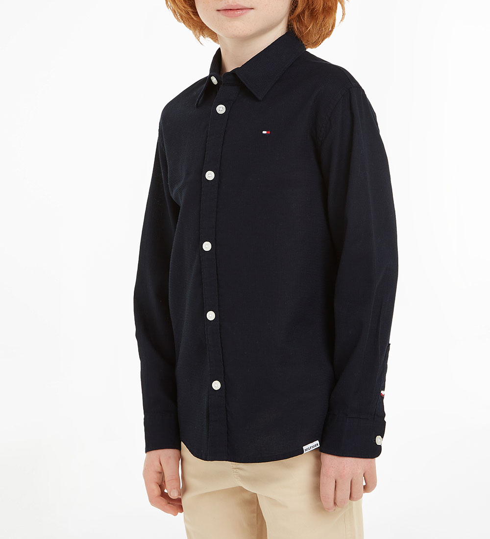 Tommy Hilfiger Overhemd - Solid Wafel - Desert Wolk