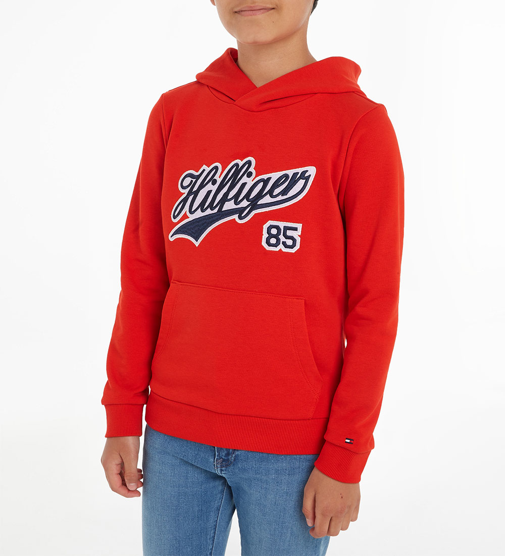 Tommy Hilfiger Hoodie - Hilfiger Script - Fierce Red