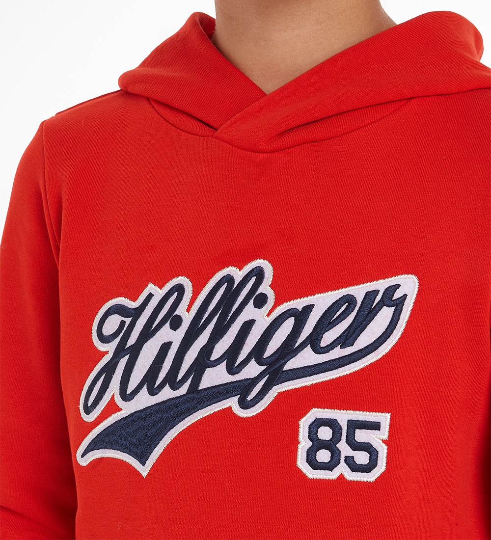 Tommy Hilfiger Hoodie - Hilfiger Script - Fierce Red