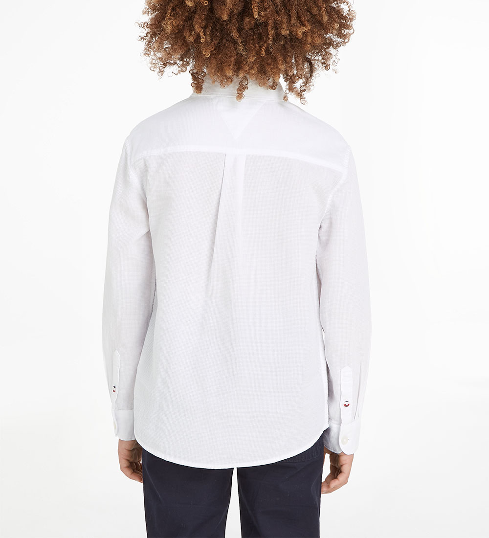 Tommy Hilfiger Overhemd - Solid Wafel - White