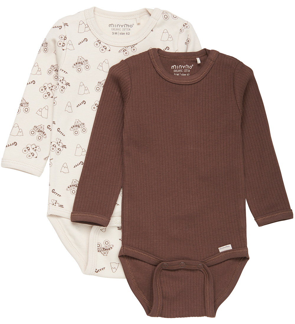 Minymo Bodysuit l/s - 2-Pack - Carafe