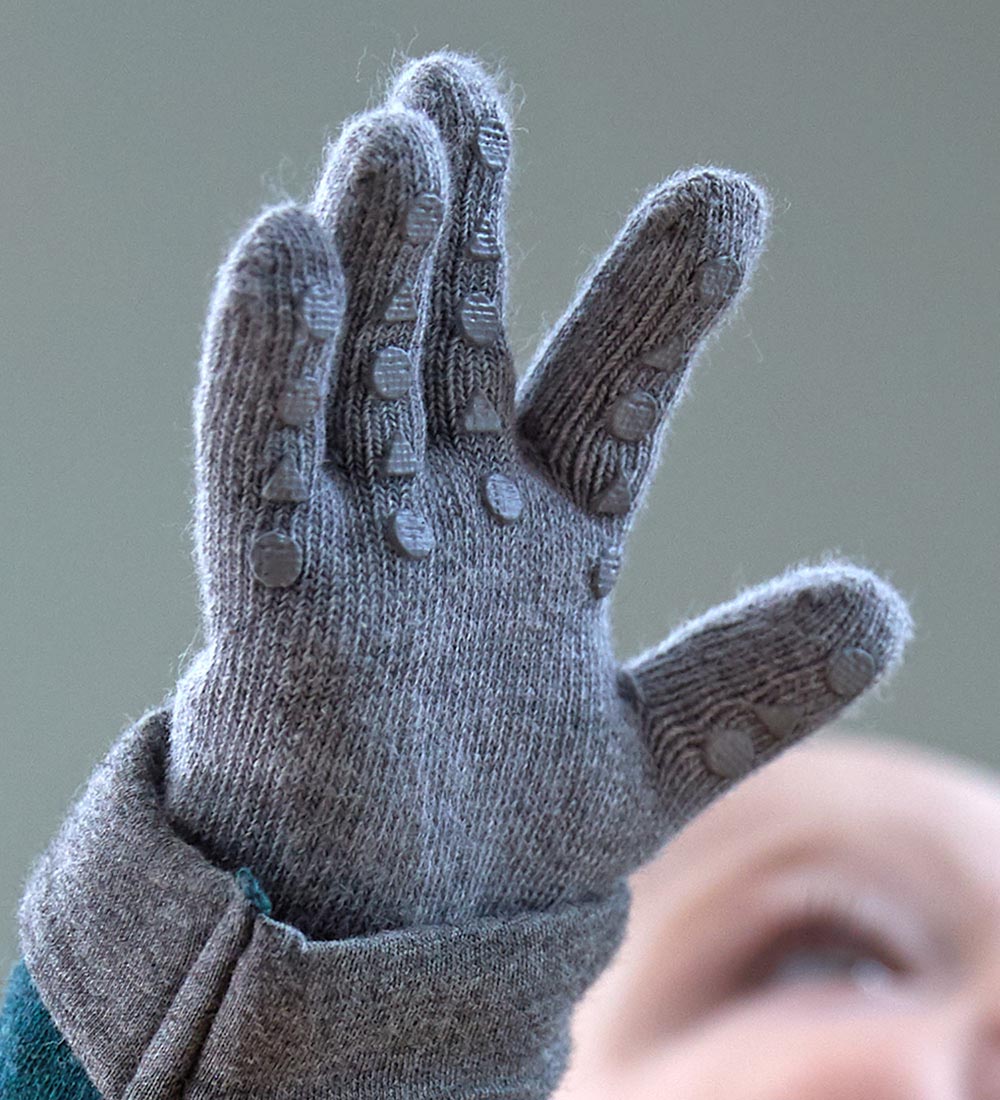 GoBabyGo Gloves - Knitted - Wool - Brown Melange w. Dapper