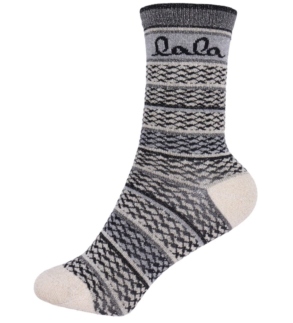 Lala Berlin Socken - Silja - Streifen Grey/Glitter