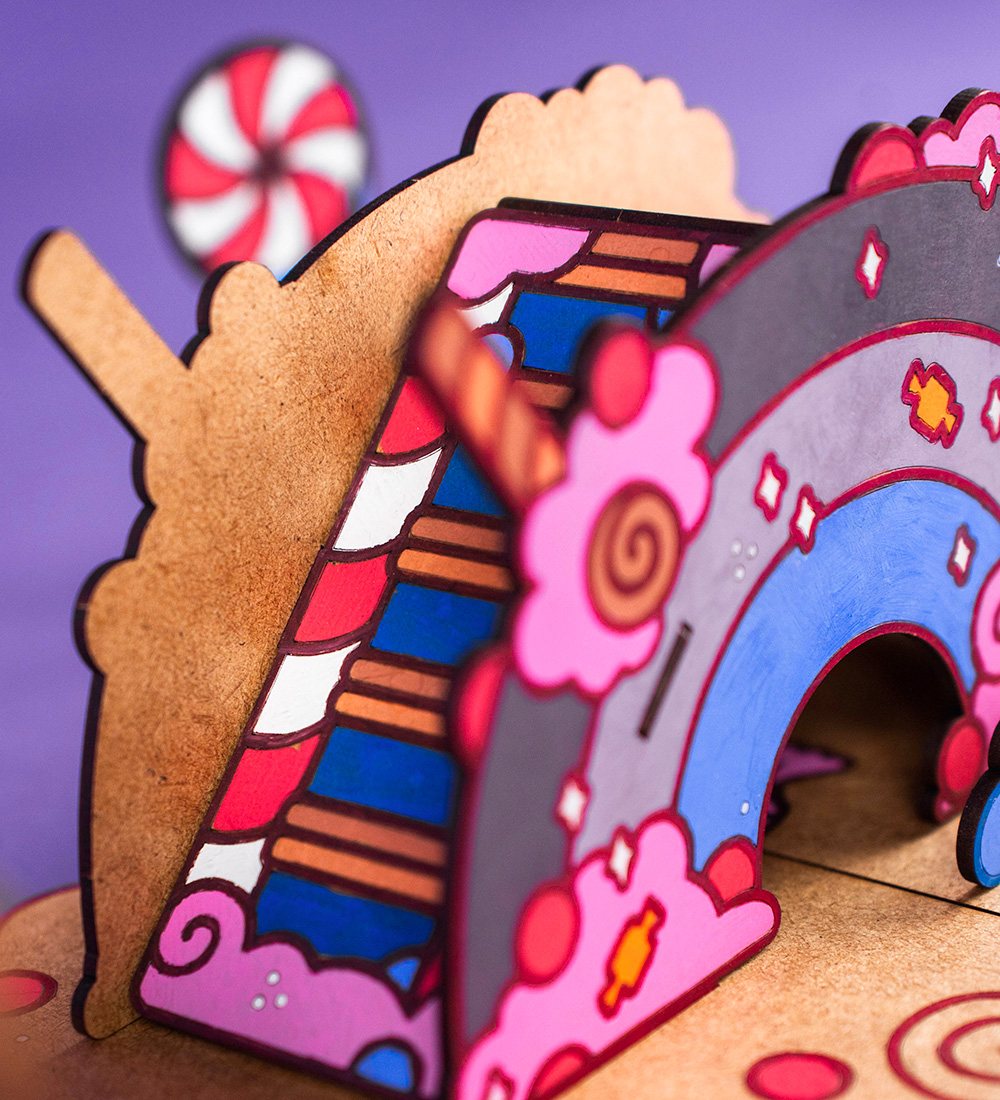 Crateit Creation Set - Unicorn - Wood - Candyland - 39 Parts