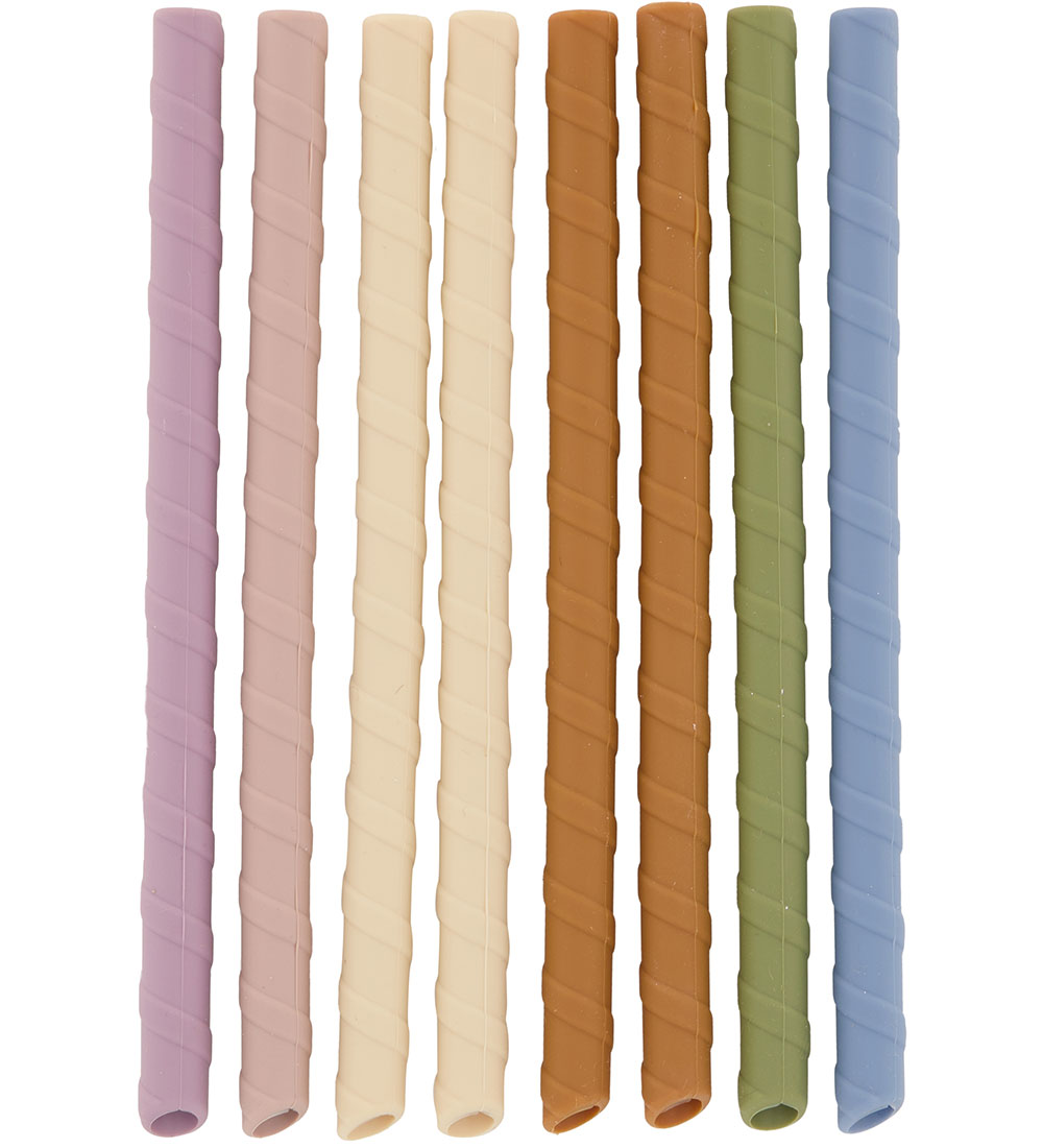 Mikk-Line Straws - 8-Pack - Silicone - Mixed