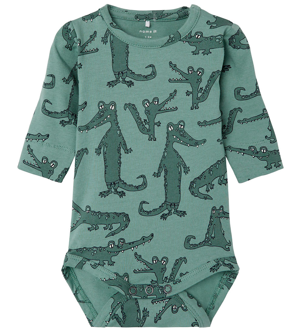 Name It Bodysuit l/s - NbmLassir - Trellis w. Crocodiles