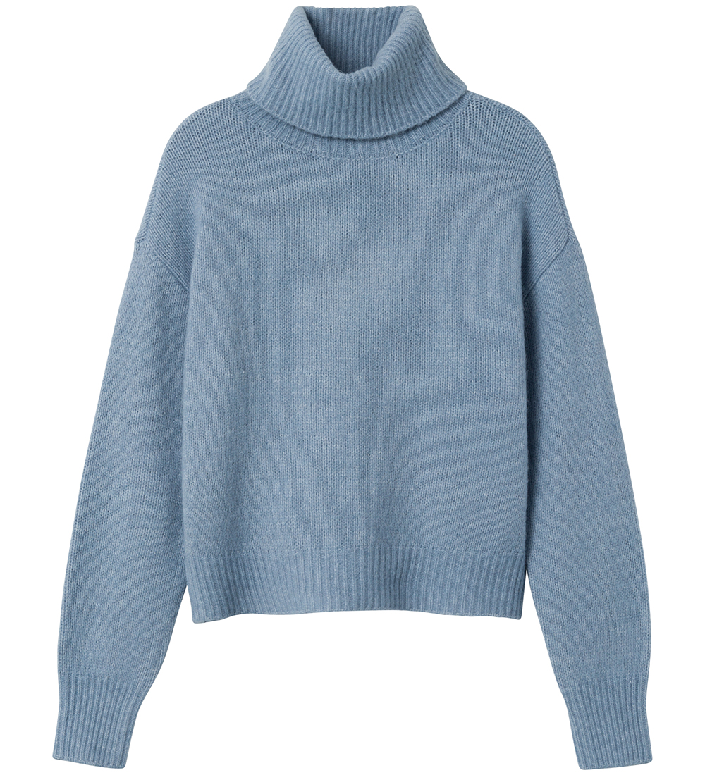 LMTD Blouse w. Turtleneck - NlfNarle - Knitted - Ashley Blue