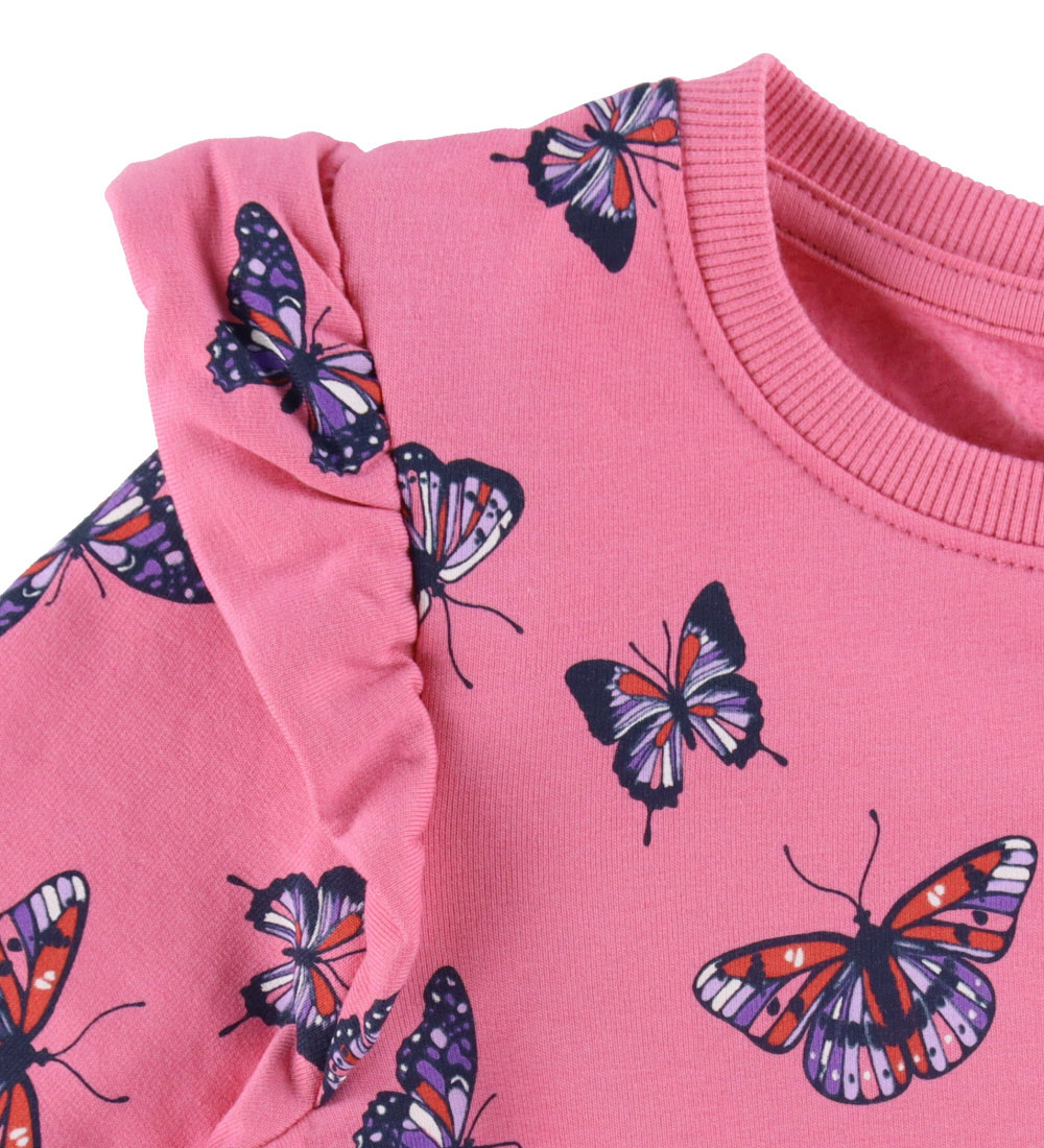 Name It Sweatklänning - NmfTasja - Wild Orchid m. Fjärilar