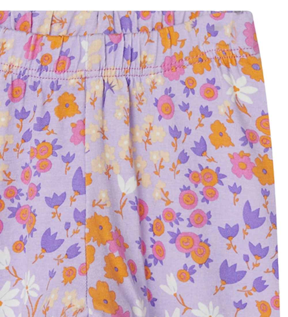 Name It Leggings - NbfTunna - Lilac Breeze w. Flowers