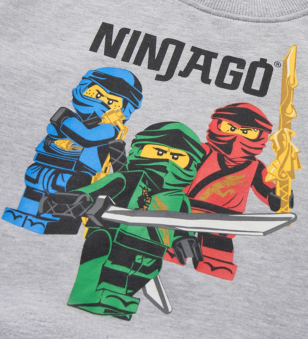 LEGO® Ninjago Sweatshirt - LWScout 101 - Grey Melange w. Ninjas