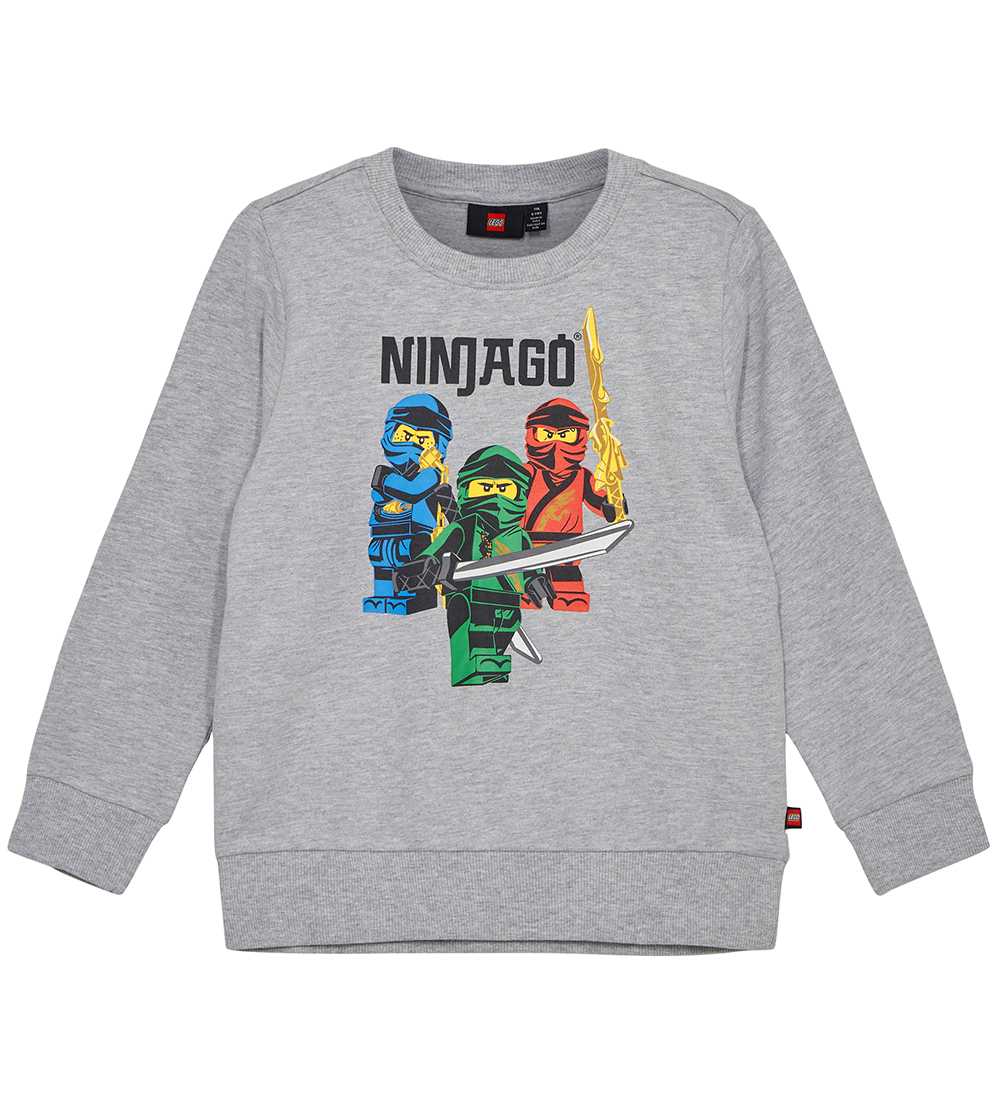 LEGO® Ninjago Sweatshirt - LWScout 101 - Grey Melange w. Ninjas