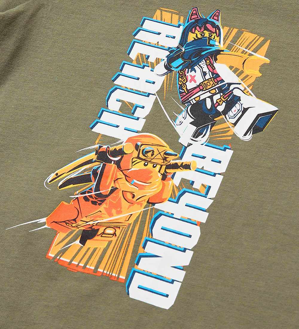 LEGO® Ninjago T-shirt - LWTano 132 - Dusty Green w. Print