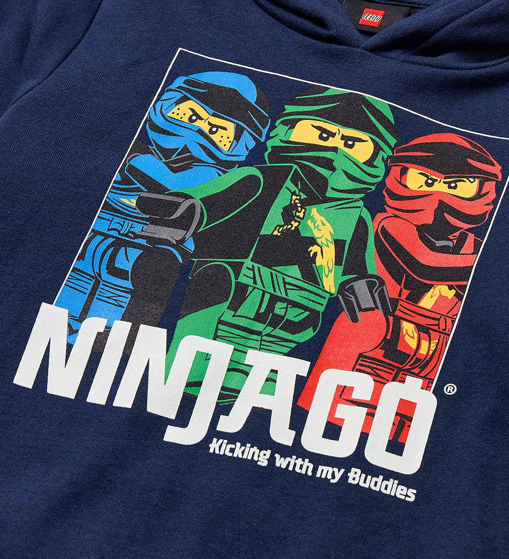 LEGO® Ninjago Hoodie - LWScout 102 - Dark Navy w. Ninjas