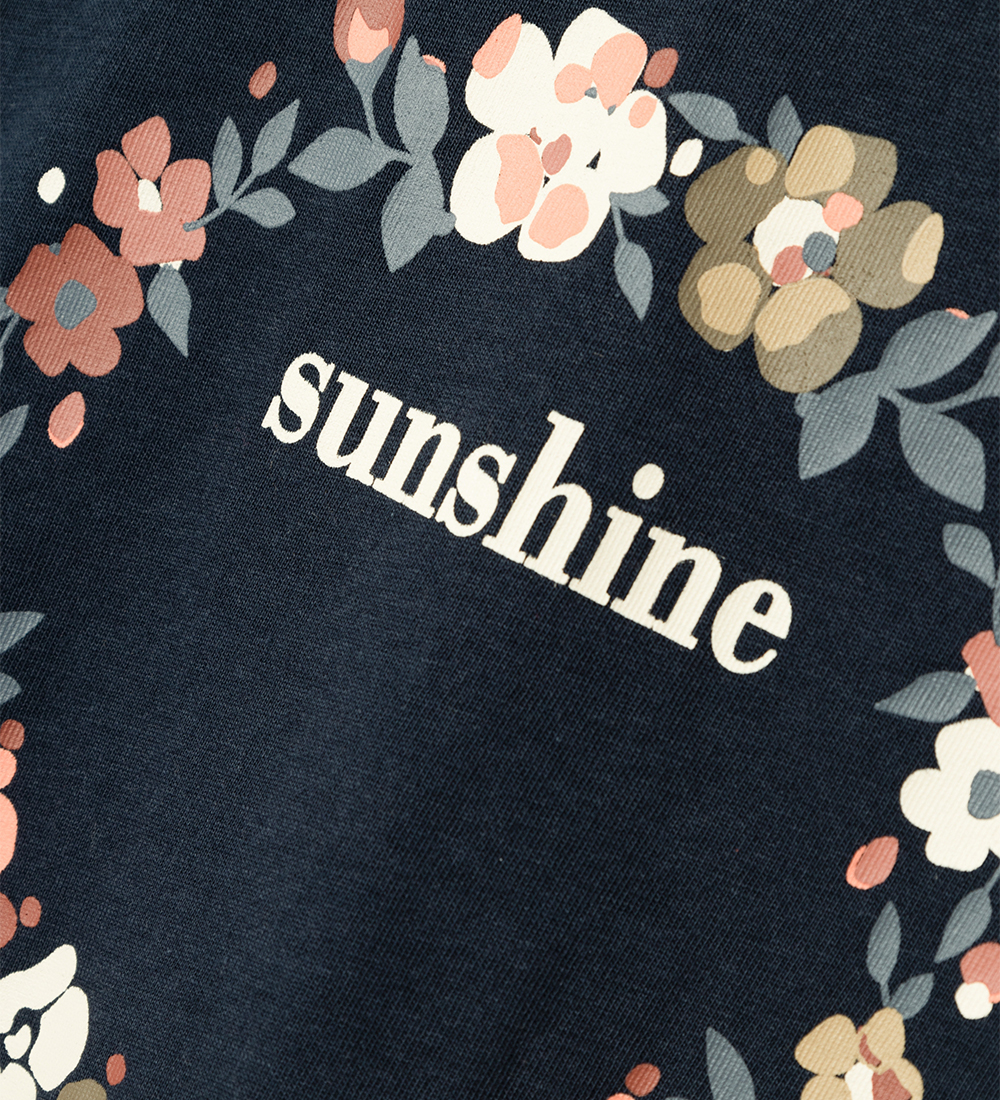 Name It T-shirt - NkfNoster - Dark Sapphire w. Floral Wreath