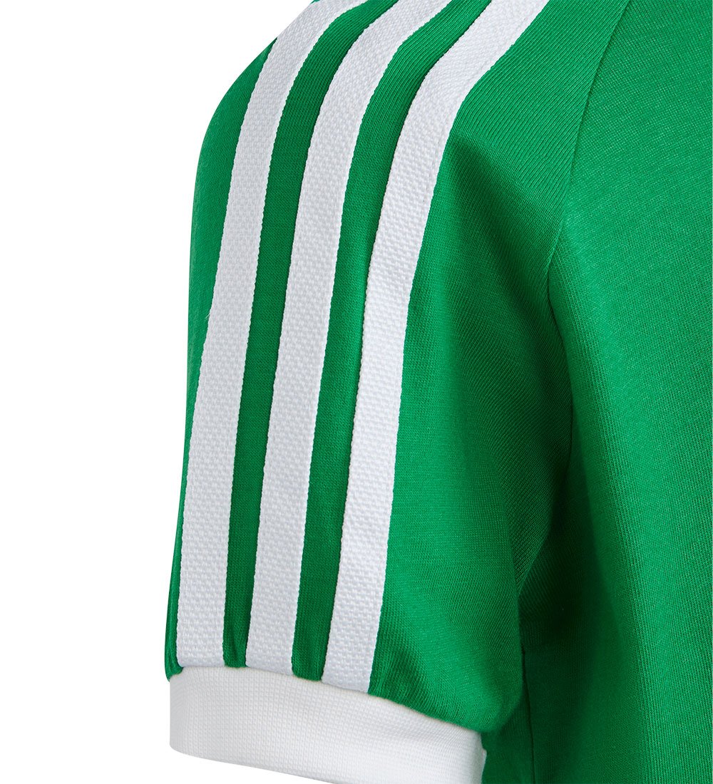 adidas Originals Stuttermabolur - 3 rendur - Grænt/Hvítur