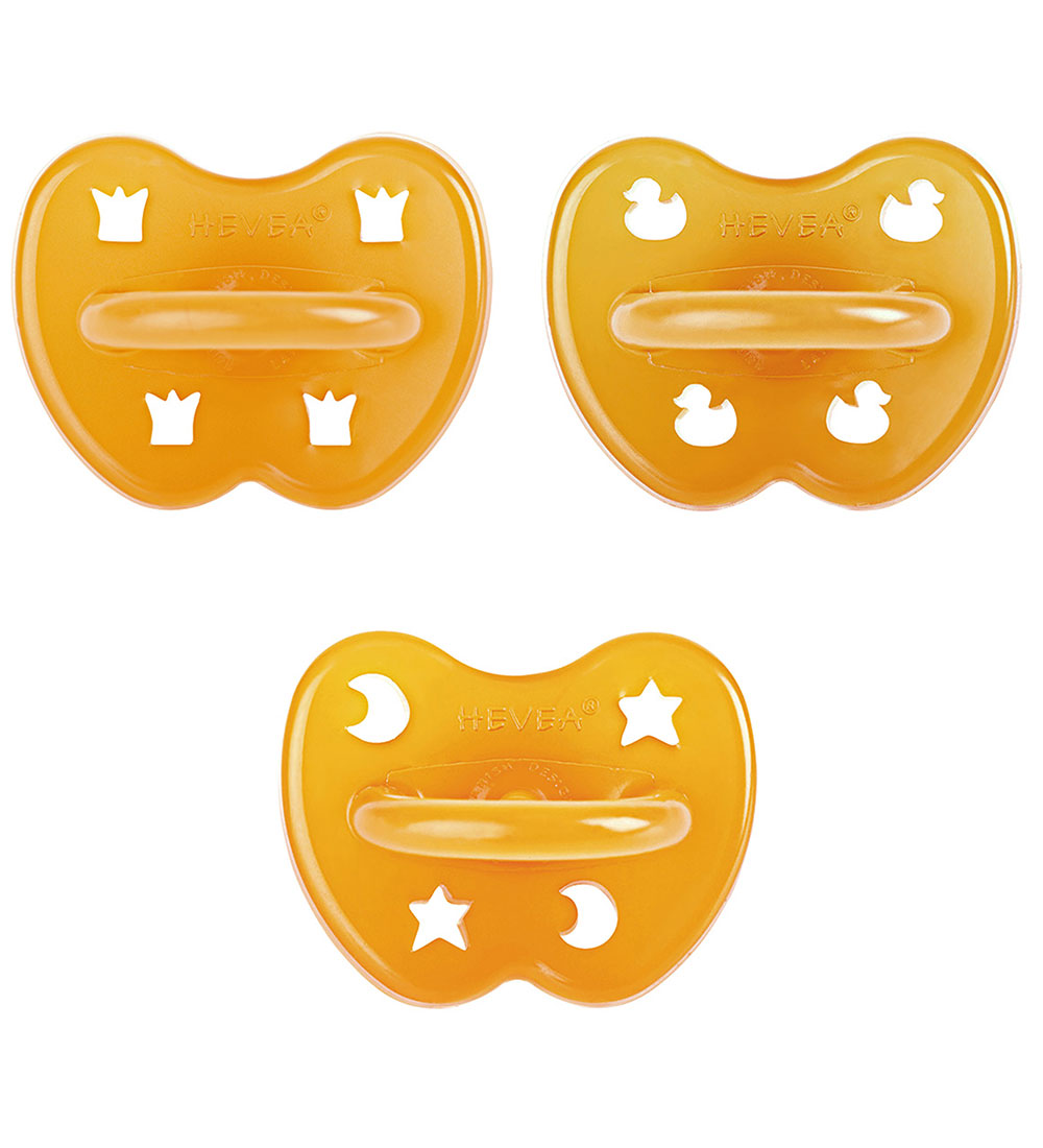 Hevea Pacifiers - 0-3 Mths. - 3-Pack - Natural Rubber - Natural
