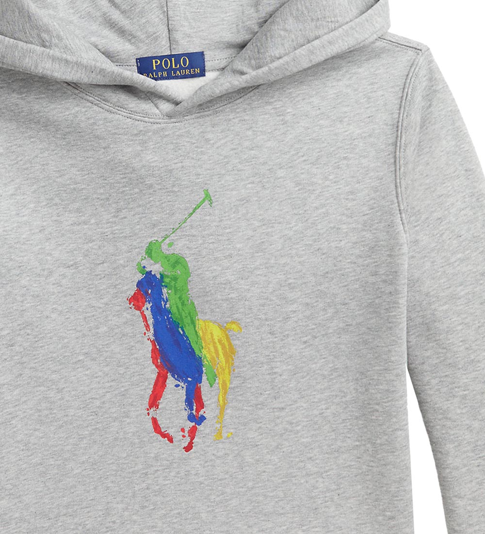 Polo Ralph Lauren Hoodie - Grijs Gevlekt m. Logo