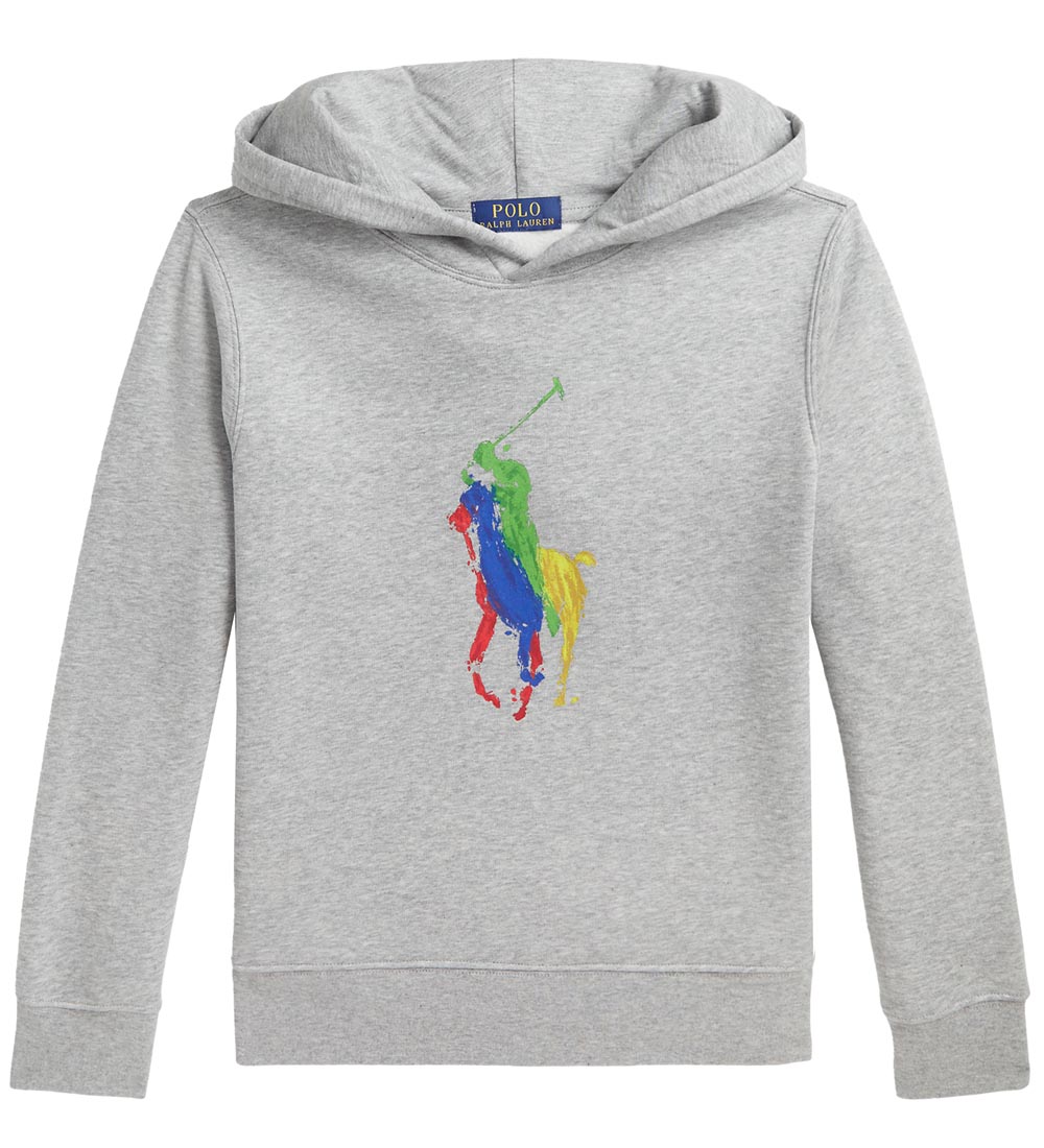 Polo Ralph Lauren Hoodie - Grijs Gevlekt m. Logo