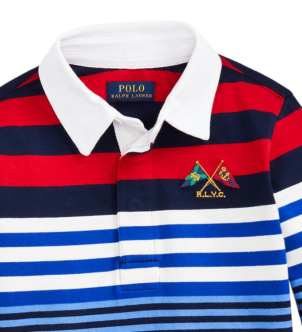 Polo Ralph Lauren Poloshirt - Wit/Blauw Gestreept m. Rood