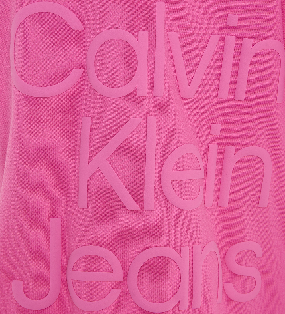 Calvin Klein T-shirt - Puff Hero Logo - Rosa Amour