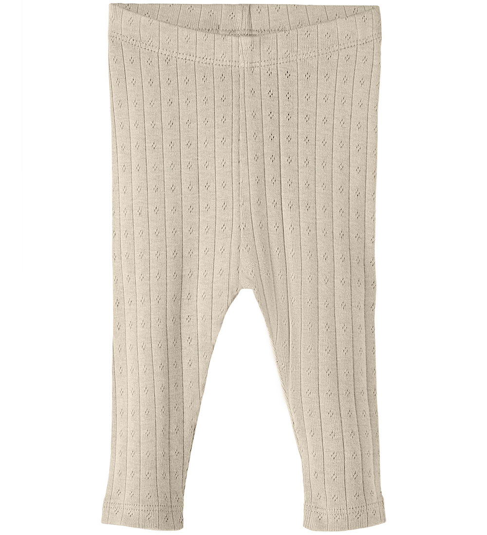 Lil' Atelier Leggings - Noos - NbfRachel - Fog w. Pointelle