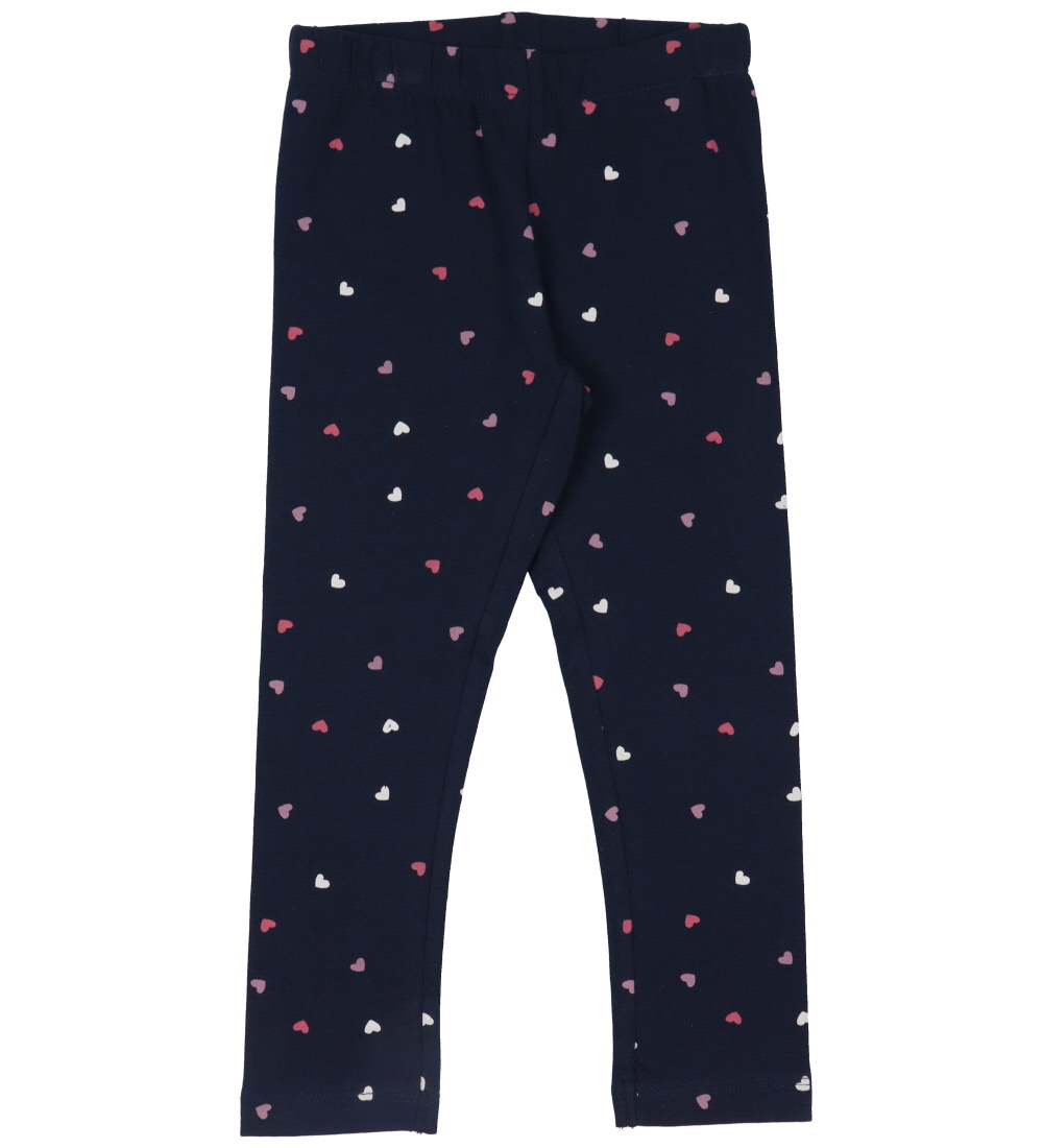 Name It Leggings - Noos - NkfVivian - Dark Sapphire m. Harten