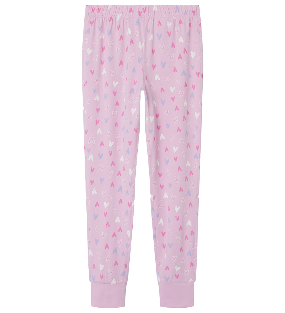 Name It Pyjama Set - Noos - NkfNightset - Pink Lavender w. Heart