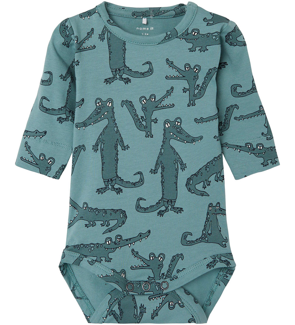 Name It Bodysuit l/s - NbmLassir - Trellis w. Crocodiles